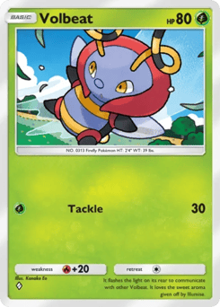 Volbeat from Team Rocket's Ambition — Pokémon card with volbeat