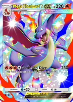 Mega Charizard Y ex from Team Rocket's Ambition — Pokémon card with charizard