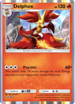 Delphox from Team Rocket's Ambition — Pokémon card with delphox