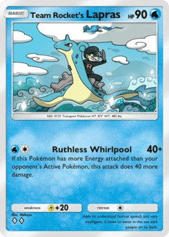 Team Rocket's Lapras from Team Rocket's Ambition — Pokémon card with team rocket