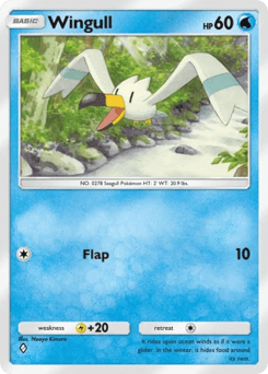 Wingull from Team Rocket's Ambition — Pokémon card with beak