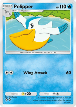 Pelipper from Team Rocket's Ambition — Pokémon card with beak