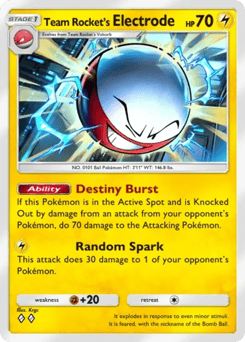 Team Rocket's Electrode from Team Rocket's Ambition — Pokémon card with team rocket