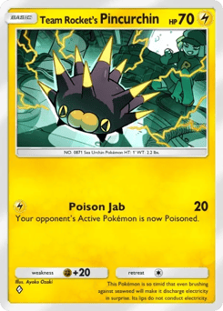 Team Rocket's Pincurchin from Team Rocket's Ambition — Pokémon card with spike