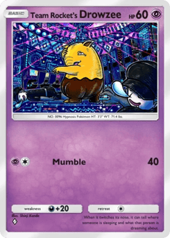 Team Rocket's Drowzee from Team Rocket's Ambition — Pokémon card with drowzee