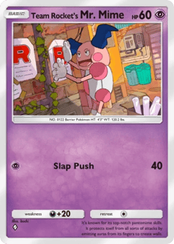 Team Rocket's Mr. Mime from Team Rocket's Ambition — Pokémon card with team rocket