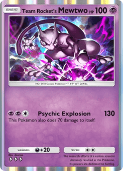 Team Rocket's Mewtwo from Team Rocket's Ambition — Pokémon card with team rocket