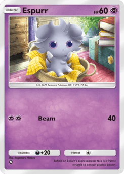 Espurr from Team Rocket's Ambition — Pokémon card with espurr