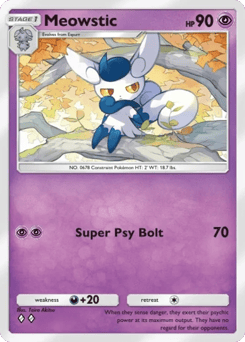 Meowstic from Team Rocket's Ambition — Pokémon card with meowstic