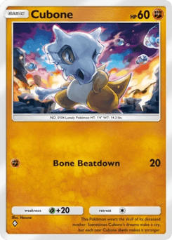 Cubone from Team Rocket's Ambition — Pokémon card with cubone
