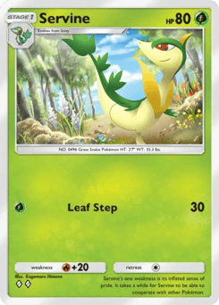 Servine from Team Rocket's Ambition — Pokémon card with servine