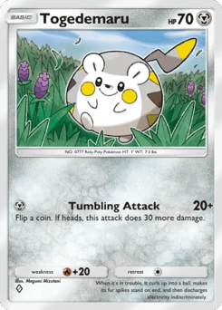 Togedemaru from Team Rocket's Ambition — Pokémon card with spike