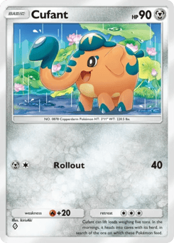 Cufant from Team Rocket's Ambition — Pokémon card with cufant