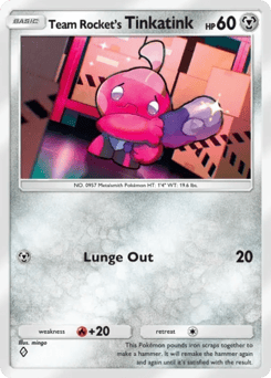 Team Rocket's Tinkatink from Team Rocket's Ambition — Pokémon card with team rocket