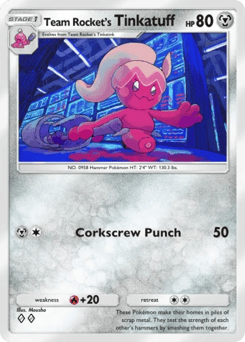 Team Rocket's Tinkatuff from Team Rocket's Ambition — Pokémon card with team rocket