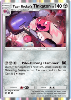 Team Rocket's Tinkaton from Team Rocket's Ambition — Pokémon card with team rocket