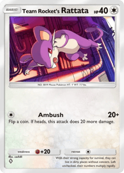 Team Rocket's Rattata from Team Rocket's Ambition — Pokémon card with team rocket