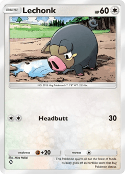 Lechonk from Team Rocket's Ambition — Pokémon card with lechonk