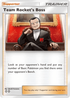 Team Rocket's Boss from Team Rocket's Ambition — Pokémon card with team rocket