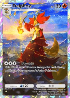 Delphox from Team Rocket's Ambition — Pokémon card with delphox