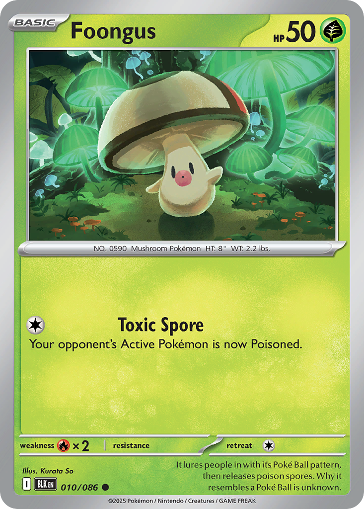 Foongus 010/086 Black Bolt Pokémon card