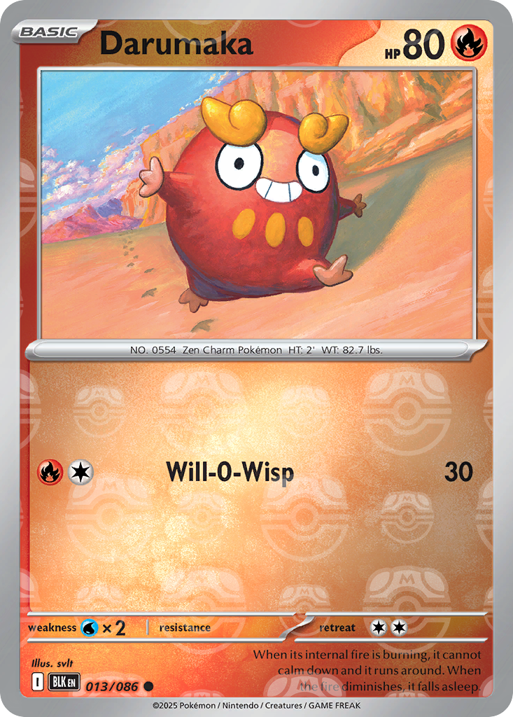 Darumaka 013/086 Black Bolt Pokémon card