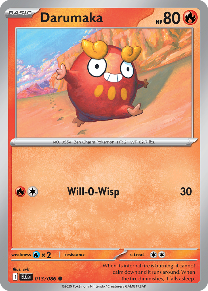 Darumaka 013/086 Black Bolt Pokémon card