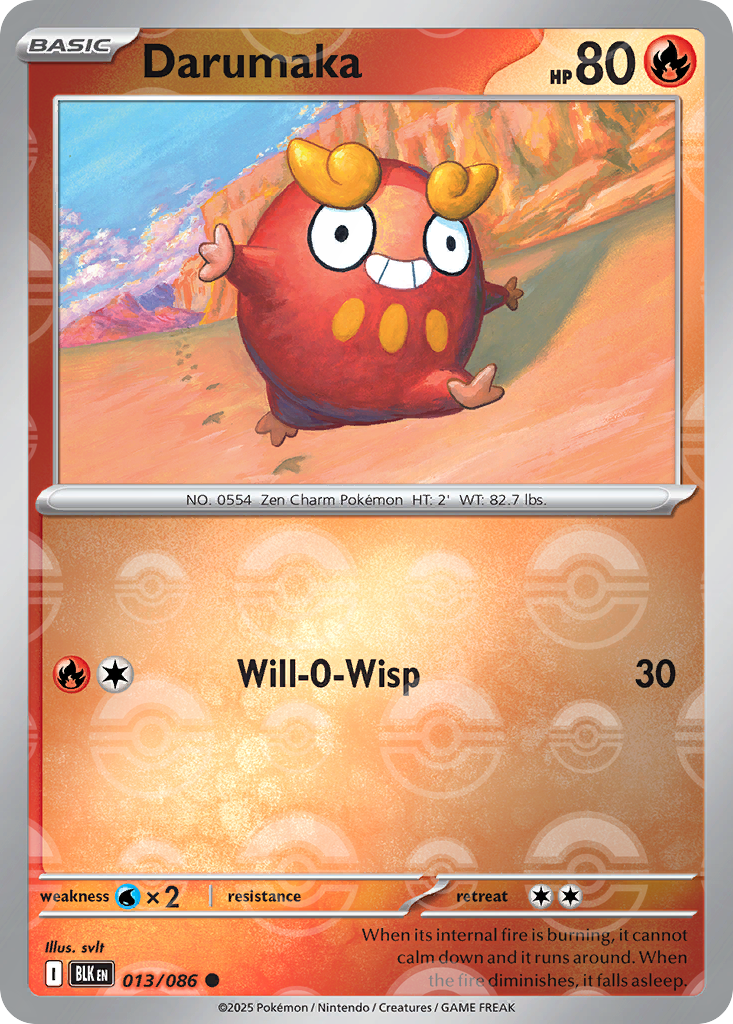 Darumaka 013/086 Black Bolt Pokémon card