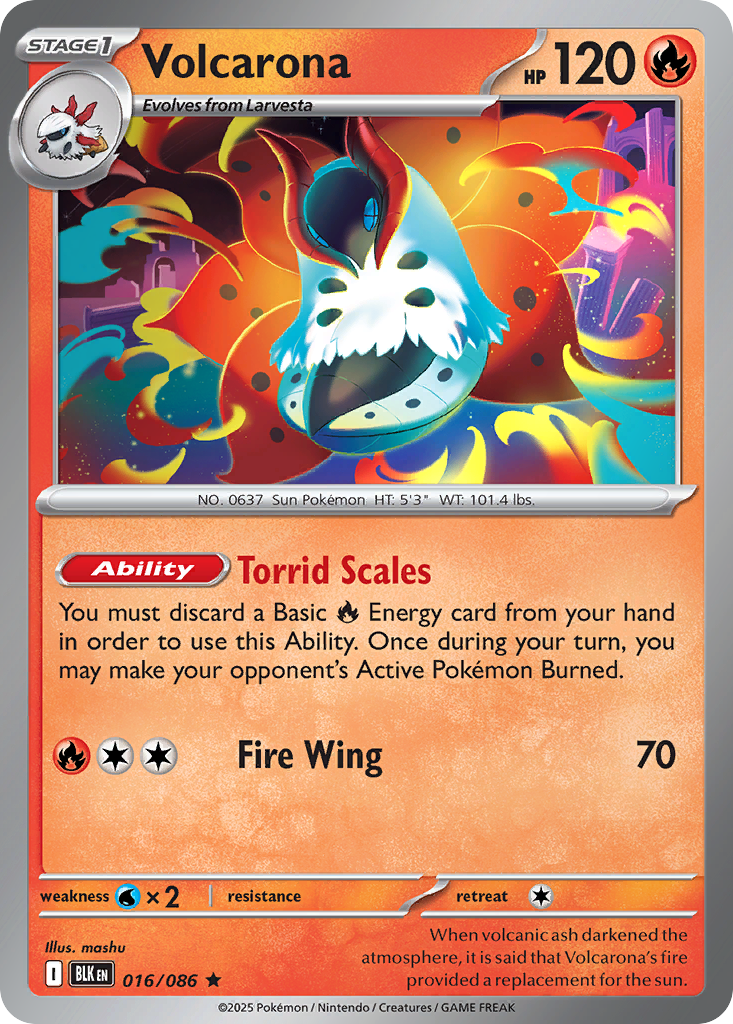Volcarona 016/086 Black Bolt Pokémon card