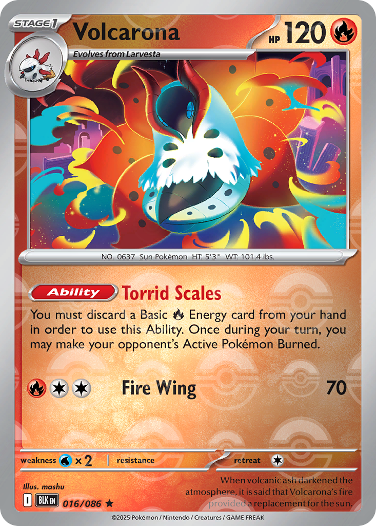 Volcarona 016/086 Black Bolt Pokémon card