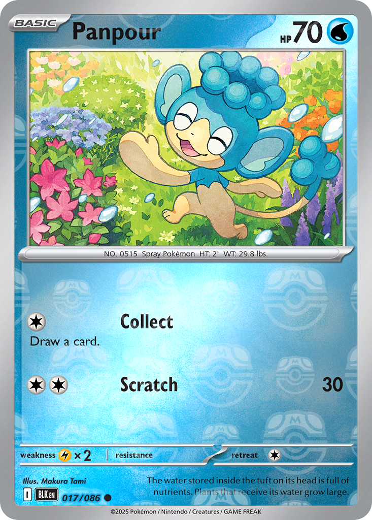 Panpour 017/086 Black Bolt Pokémon card