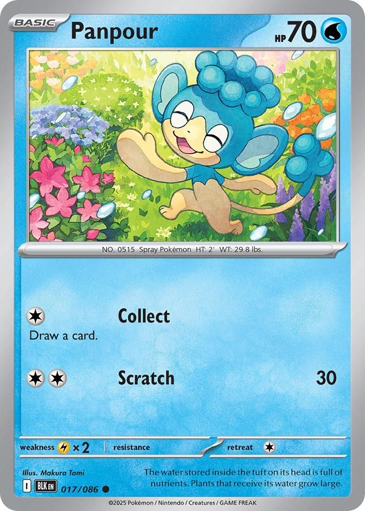 Panpour 017/086 Black Bolt Pokémon card
