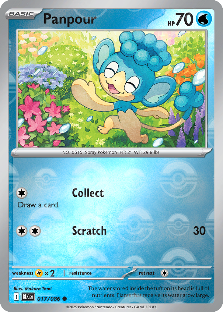 Panpour 017/086 Black Bolt Pokémon card