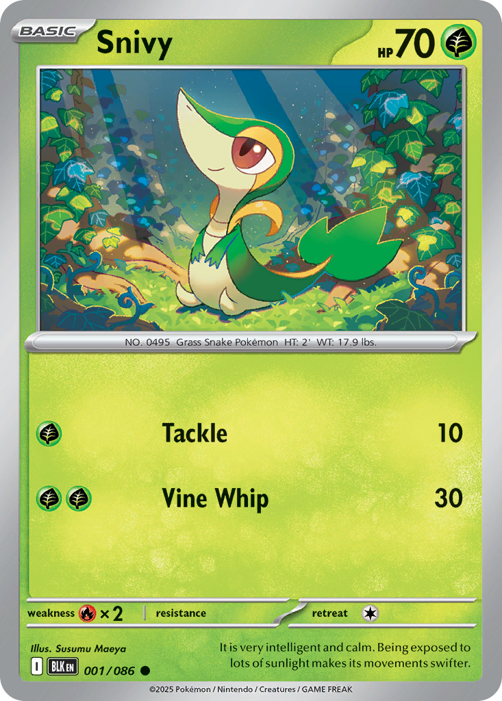 Snivy 001/086 Black Bolt Pokémon card