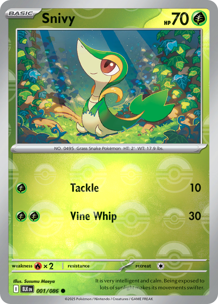 Snivy 001/086 Black Bolt Pokémon card