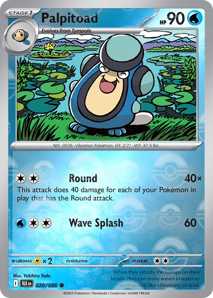 Palpitoad 020/086 Black Bolt Pokémon card