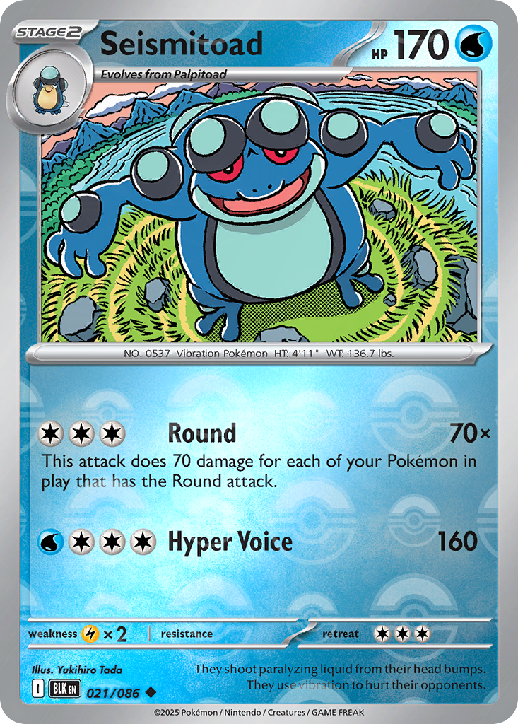 Seismitoad 021/086 Black Bolt Pokémon card