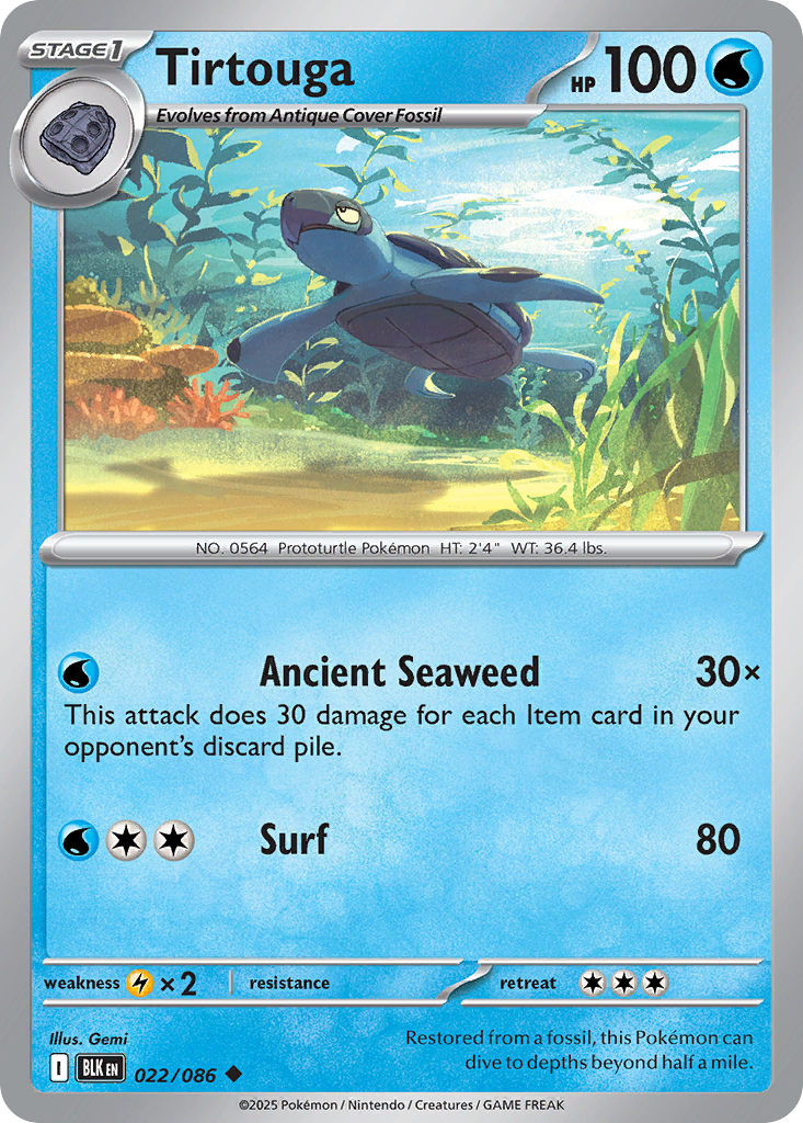 Tirtouga 022/086 Black Bolt Pokémon card