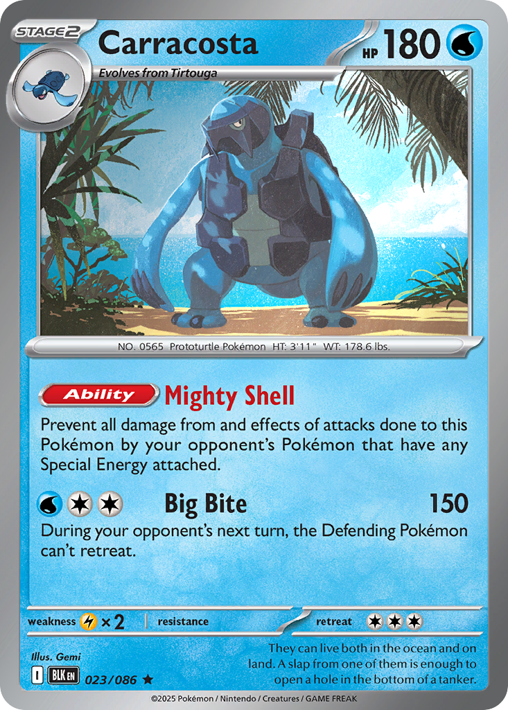 Carracosta 023/086 Black Bolt Pokémon card