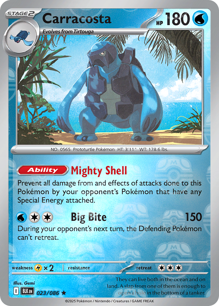 Carracosta 023/086 Black Bolt Pokémon card