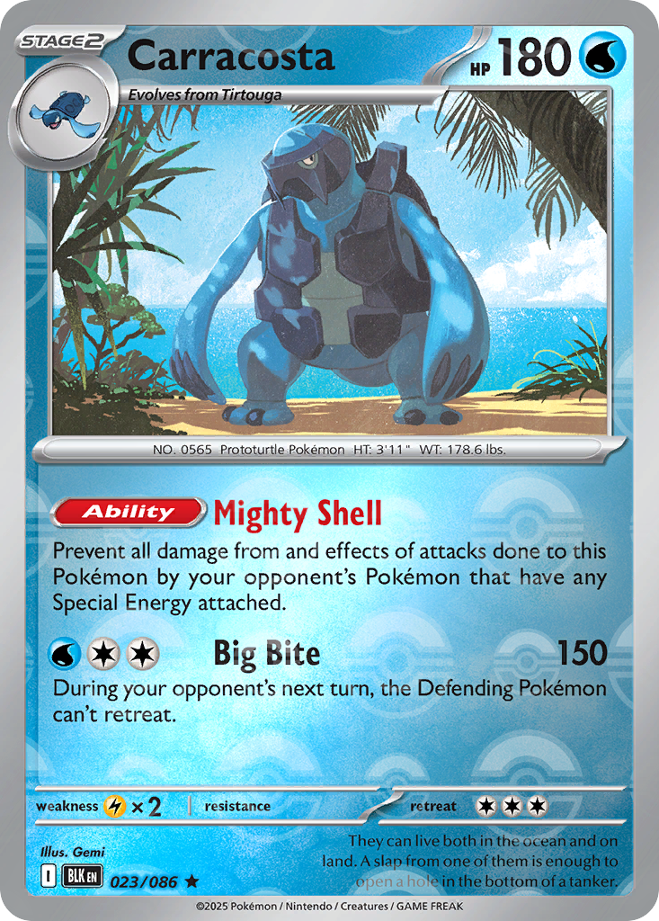 Carracosta 023/086 Black Bolt Pokémon card