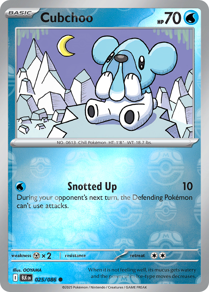 Cubchoo 025/086 Black Bolt Pokémon card