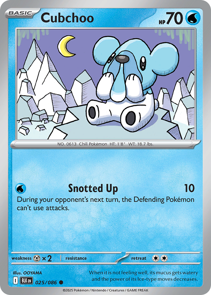 Cubchoo 025/086 Black Bolt Pokémon card