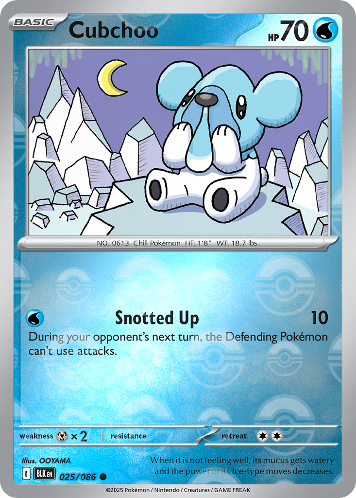 Cubchoo 025/086 Black Bolt Pokémon card