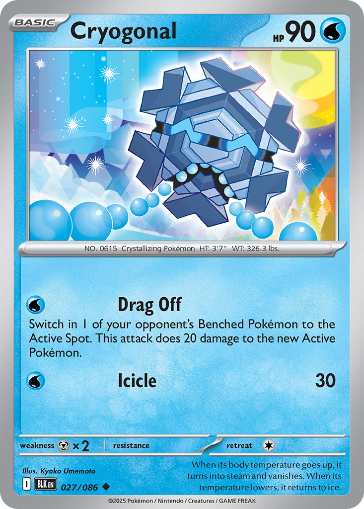 Cryogonal 027/086 Black Bolt Pokémon card