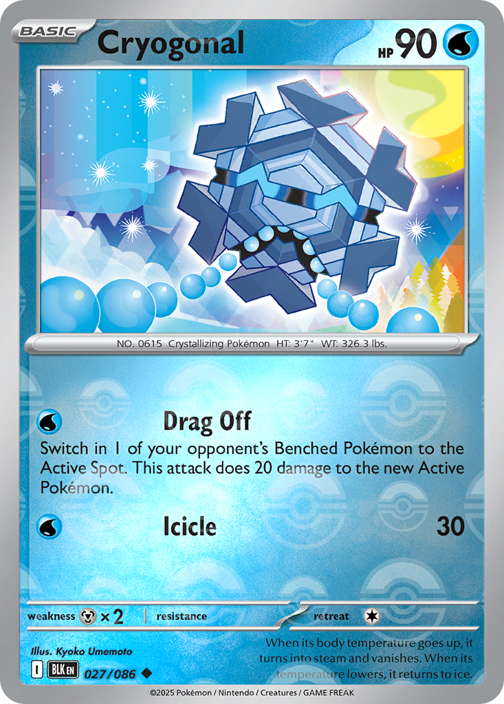 Cryogonal 027/086 Black Bolt Pokémon card