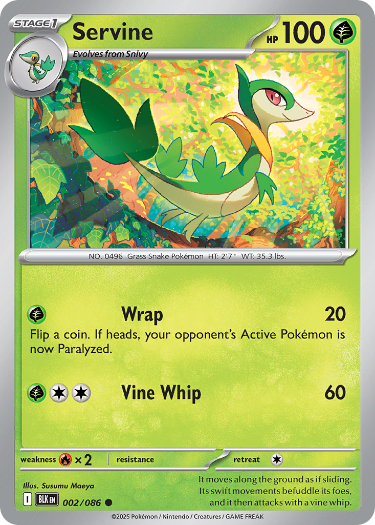 Servine 002/086 Black Bolt Pokémon card