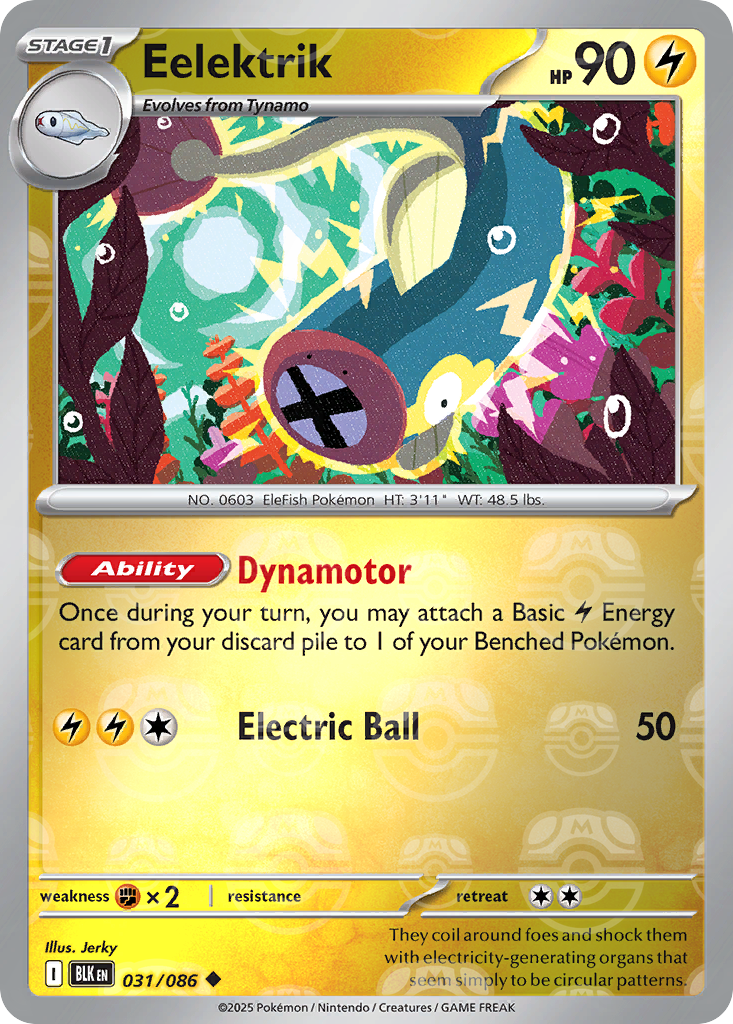 Eelektrik 031/086 Black Bolt Pokémon card