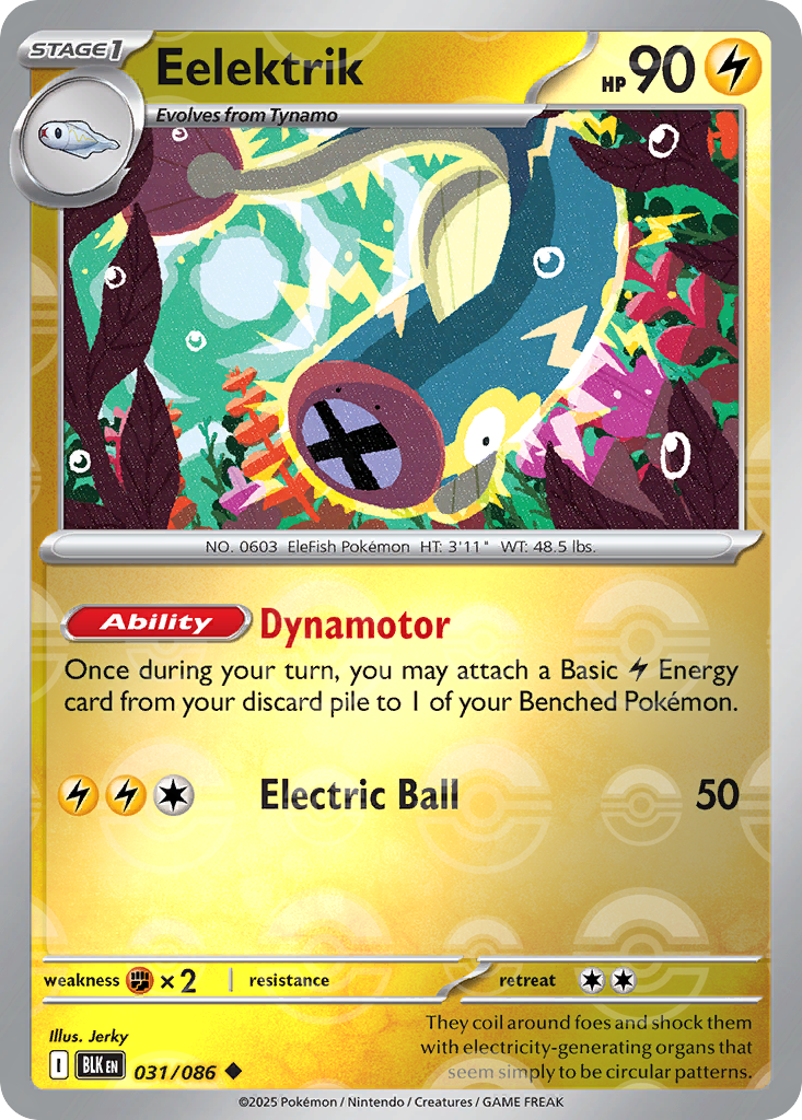 Eelektrik 031/086 Black Bolt Pokémon card
