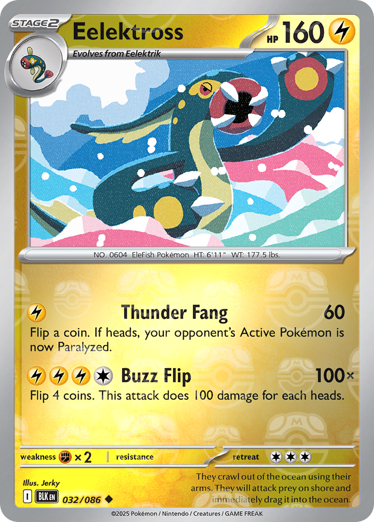 Eelektross 032/086 Black Bolt Pokémon card